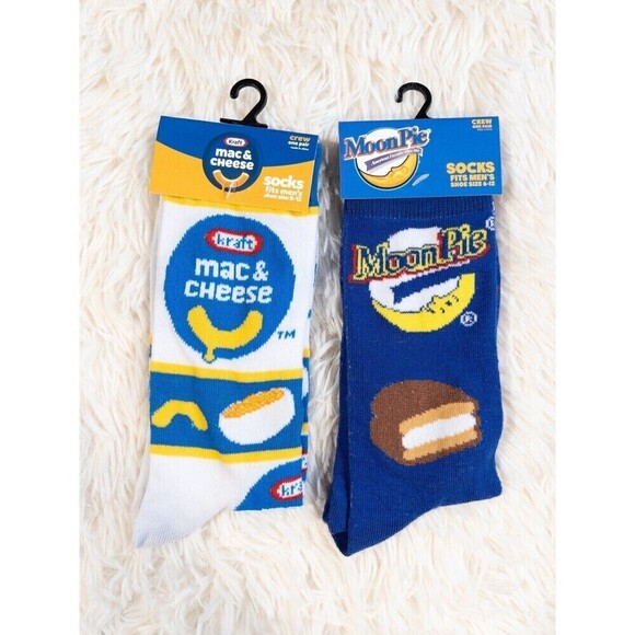 Men’s Novelty Socks Snack Pack Moon Pie Kraft Mac n Cheese NWT - Picture 1 of 7